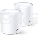 Система TP-Link Mesh AX3000 Whole Home Wi-Fi System, Wi-Fi 6, 2402Mbps (4 streams) at 5GHz and 574Mbps (2 streams) at 2.4GHz, 2 Gigabit ports of each unit, support OFDMA, MU-MIMO, 802.11k/v/r seamless roaming, support WPA3, HomecareTM system, easy setup a, фото 1