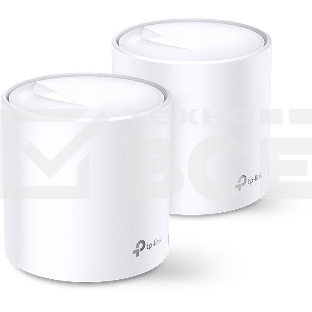Система TP-Link Mesh AX3000 Whole Home Wi-Fi System, Wi-Fi 6, 2402Mbps (4 streams) at 5GHz and 574Mbps (2 streams) at 2.4GHz, 2 Gigabit ports of each unit, support OFDMA, MU-MIMO, 802.11k/v/r seamless roaming, support WPA3, HomecareTM system, easy setup a