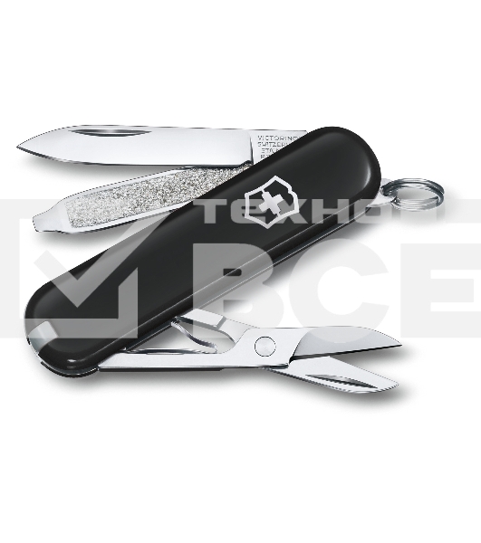 Нож перочинный Victorinox Classic Dark Illusion (0.6223.3G) 58мм 7 функций черный карт.коробка