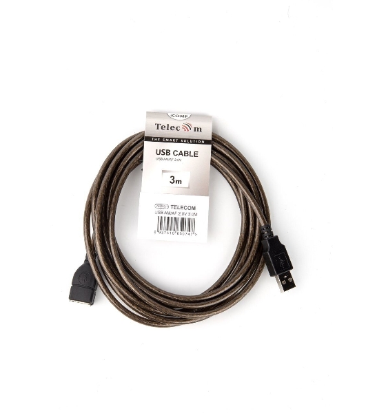 Кабель удлинительный USB2.0 AM/AF прозрачная изоляция 3m Telecom <VUS6956T-3M>
