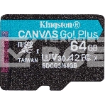 Флеш карта Kingston 64GB microSDXC Canvas Go Plus 170R A2 U3 V30 Single Pack w/o ADP EAN: 740617301175, фото8