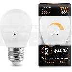 Лампа светодиодная Gauss 7Вт цок.: E27 шар 220B 3000K св. свеч. белый теп. (упак.: 10 шт), фото7