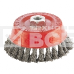 Щетка Matrix для УШМ, 125 мм, М14, Чашка, крученая проволока 0,35 мм, фото4