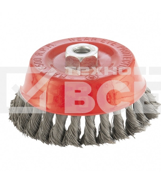 Щетка Matrix для УШМ, 125 мм, М14, Чашка, крученая проволока 0,35 мм