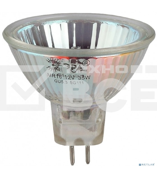 Лампа галогенная ЭРА GU5.3-JCDR (MR16) -50W-230V-Cl(10/200/6000)