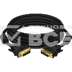 Кабель Greenconnect GCR-DM2DMC2-7.0m PROF 7.0m DVI-D, черный, GOLD, ферритовые кольца, OD 8.5mm, 28 AWG, DVI/DVI, 25M/25M, двойной экран, фото 1