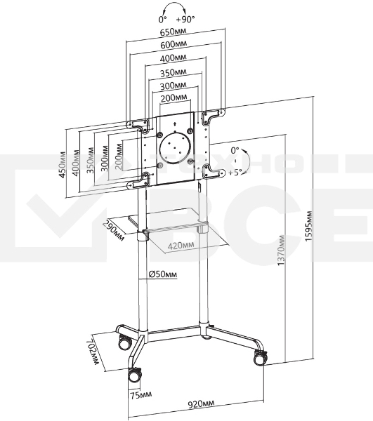 Стойка для телевизора Cactus CS-ST1146WT белый 37