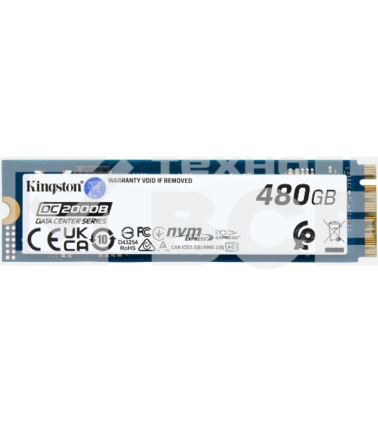 Накопитель SSD Kingston DC2000B, 480GB, PCIe 4.0 x4, M.2 2280, R/W 7000/800