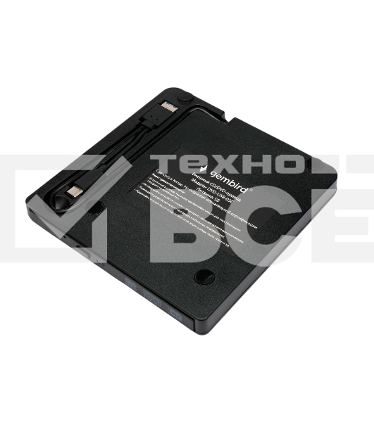 Внешний CD/DVD привод USB 3.0 Gembird DVD-USB-03C пластик, черный