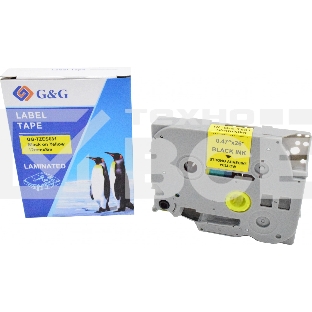 Картридж ленточный G&G GG-TZES631 черный на желтом 12x8 для Brother 1010/1260VP/1830VP/9700PC