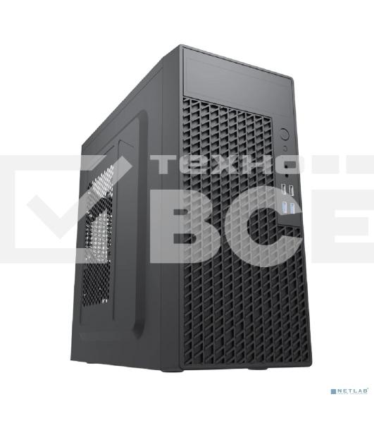 Компьютерный корпус с блоком питания Foxline 450Вт./Case Forza mATX, 450W, 2xUSB 2.0+2xUSB 3.0, Black, w/o FAN, 8 см fan PSU, power cord