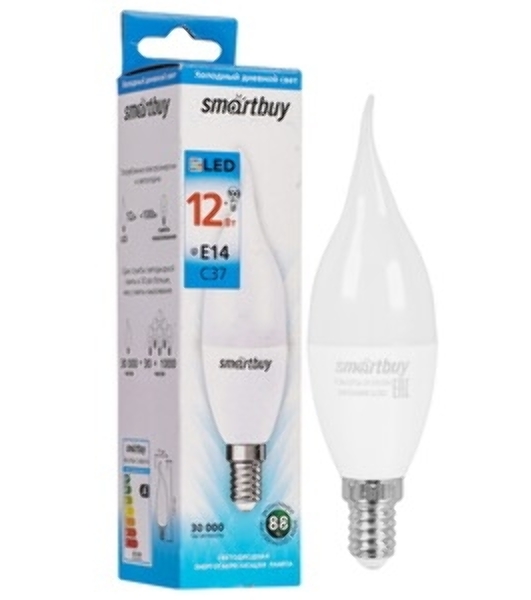 Лампа светодиодная Smartbuy 12W/6000/E14 (SBL-C37Can-12-60K-E14)