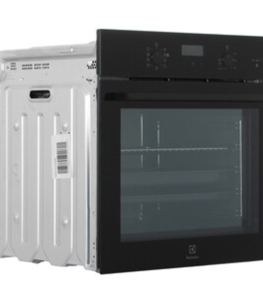 Электрический духовой шкаф Electrolux с конвекцией, приготовление на пару,объем 72 л, утапливаемые переключатели, 10 режимов, автопрограммы, очистка пиролитическая, 3 стекла в дверце, направляющие проволочные + телескопические (1 уровень), термощуп