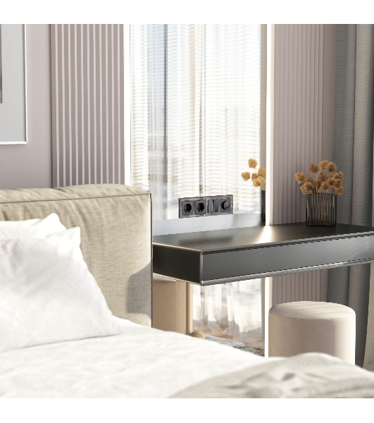 Рамка на 4 поста (черный) W0041208