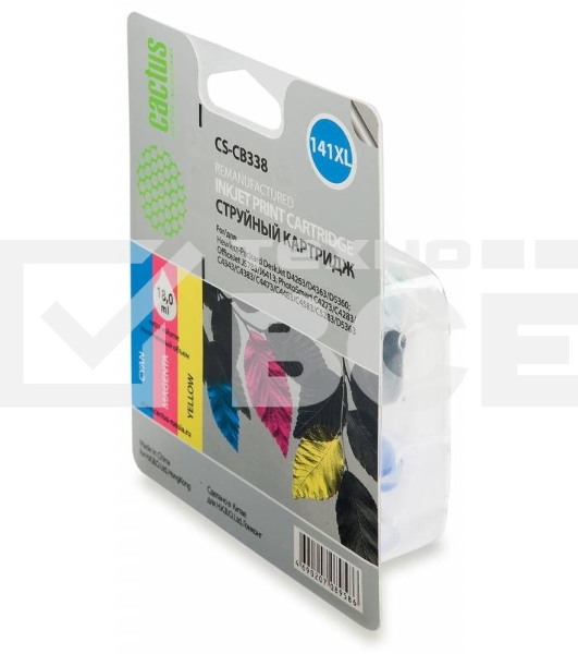 Картридж струйный Cactus CS-CB338 №141XL трехцветный (18 мл.) для HP DJ D4263/D4363/D5360/DJ J5783/J6413/PS C4273/C4283/C4343/C4383/C4473/C4483/C4583/C5283/D5363