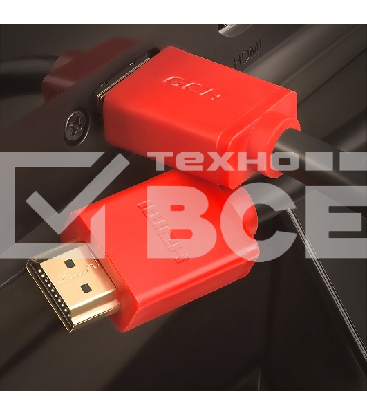 Кабель GCR 2.0m HDMI версия 1.4, черный, красные коннекторы, OD7.3mm, 30/30 AWG, позолоченные контакты, Ethernet 10.2 Гбит/с, 3D, 4K GCR-HM450-2.0m, экран