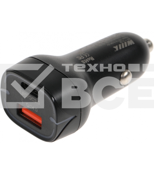 Автомобильное зар./устр. Wiiix UCC-7-2-08 5A PD+QC черный