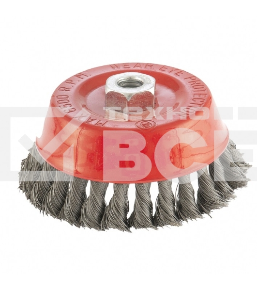 Щетка Matrix для УШМ, 125 мм, М14, Чашка, крученая проволока 0,35 мм