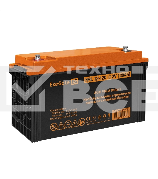 Комплект ИБП EX295996RUS + батарея 120Aч EX285657RUS 1шт ExeGate FineSine SX-800.LCD.AVR.2SH + батарея ExeGate HRL 12-120 (12В, 120Ач) 1шт