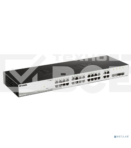 Управляемый L2 коммутатор D-Link DGS-1210-28/FL2A с 24 портами 10/100/1000Base-T и 4 комбо-портами 100/1000Base-T/SFP