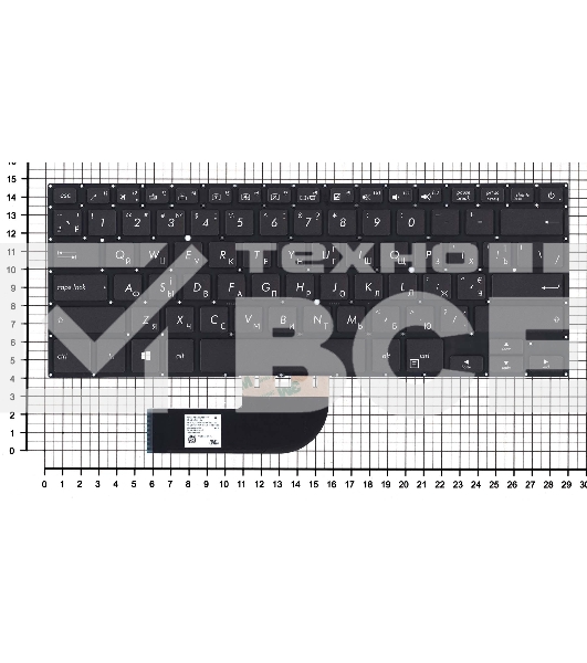 Клавиатура для ноутбука Asus Pro B9440U черная с подсветкой