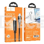 Кабель USB2.0 Hoco Type-C/Lightning, 2.4А, с дисплеем, U125, 1.2м, черный, коробка, фото 1