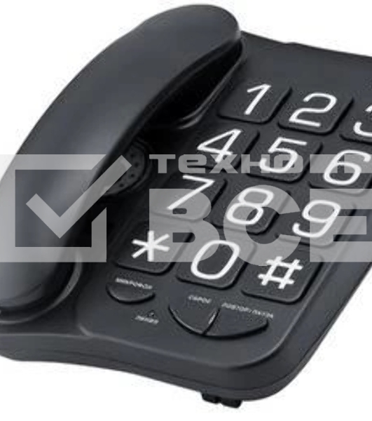 Телефон проводной teXet TX-201 черный