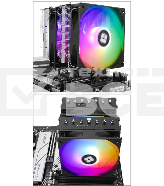 Кулер Thermalright Phantom Spirit 120 SE ARGB Soc-AM5/AM4/1151/1200/1700 черный 4-pin 25.6dB Al+Cu 765gr Ret (PS120-SE-ARGB)