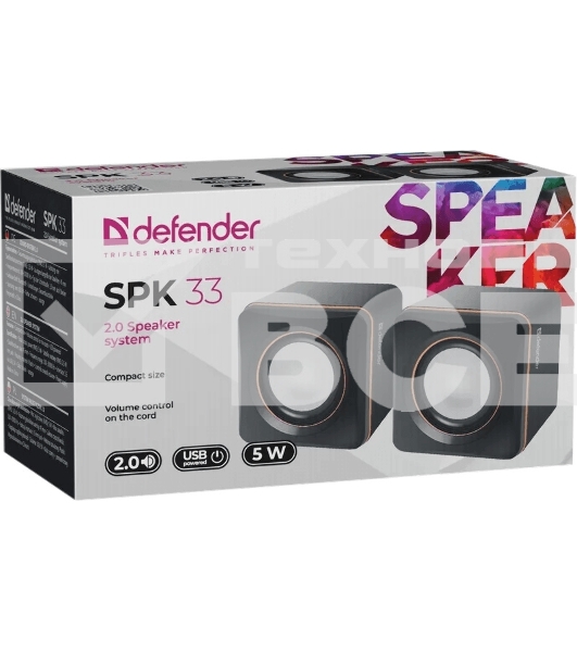 Колонки Defender SPK 33 (2.0 ,5 Вт, питание от USB)