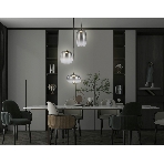 Подвесной светодиодный светильник Ambrella light LH11099/3 BK/SM черный/дымчатый 12W 3000K D350*1505, фото3