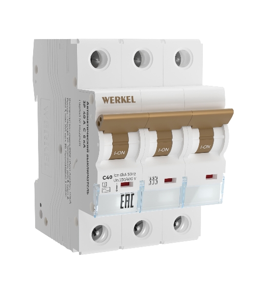 Автоматический выключатель Werkel 3P  40 A  C  6 kА W903P406