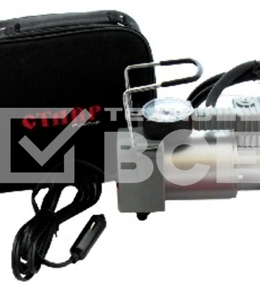 Компрессор автомобильный СТАВР КА-12/7(12В, рабочее давление 7Атм, максимальное давление 10Атм, максимальный ток потребления 14А, производительность 35 л/мин, диаметр цилиндра 30мм, длина шланга компрессора 1м, длина шнура питания 2м, вес 1,85кг.)