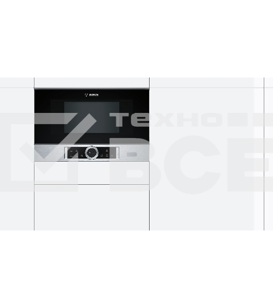 Встраиваемая микроволновая печь Bosch BFL634GS1 /900Вт, 5 режимов, инвертер, 21 л, сталь