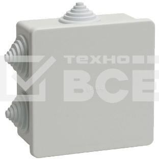Коробка КМ41235 распаячная Iek UKO11-085-085-040-K41-44 для о/п 85х85х40 мм IP44 (RAL7035, 6 гермовводов)