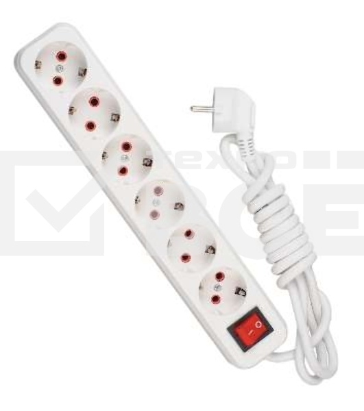 Удлинитель 6х3м с заземл. 16А IP20 с выкл. Lezard 720-0603-602