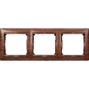 Рамка Valena 3 поста, горизонтальная, тонированное дерево