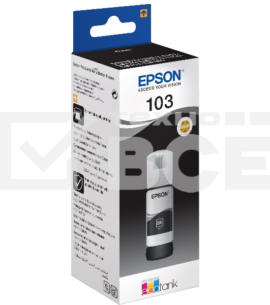 Чернила Epson 103BK C13T00S14A черный (65 мл) для Epson L3100/3110/3150