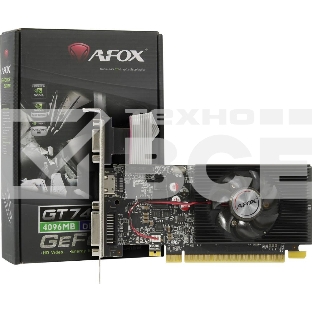 Видеокарта AFOX GeForce GT 740 Low Profile 4GB (AF740-4096D3L3) 128Bit DVI HDMI VGA, Single fan