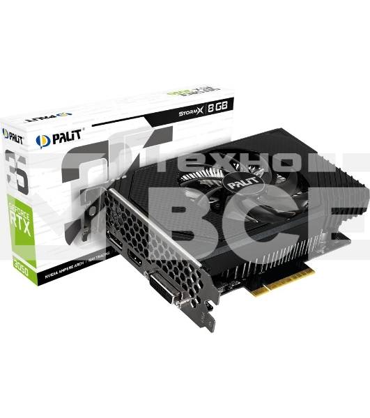 Видеокарта Palit PA-RTX3050 STORMX 8GB RTX 3050 8Gb 128bit GDDR6 1042/14000 DVIx1 HDMIx1 DPx1 HDCP Ret