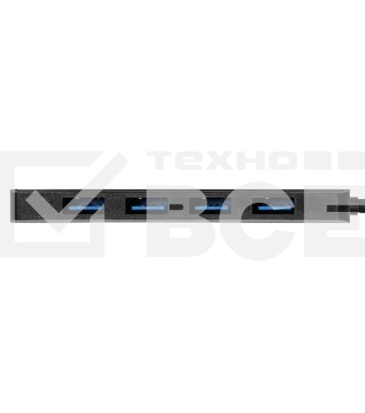 Хаб USB (концентратор) ExeGate DUB-4P/1 (кабель-адаптер USB3.0 --> 4xUSB3.0, Plug&Play, черный)