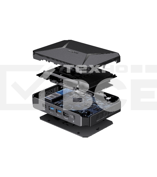 Компьютер Chuwi HeroBox Intel N-series N100(0.8Ghz)/8192Mb/256SSDGb/Int:Intel UHD Graphics 600/BT/WiFi/war 1y/0.59kg/Black/Win11Home + BT5.2/USB3.0*2, USB2.0*2/HDMI 2.0 *1 (4K 60Hz)/VGA*1/M.2*2, 2280, MAX 1TB, PCIE & SATA3/Type-C*1/Ear