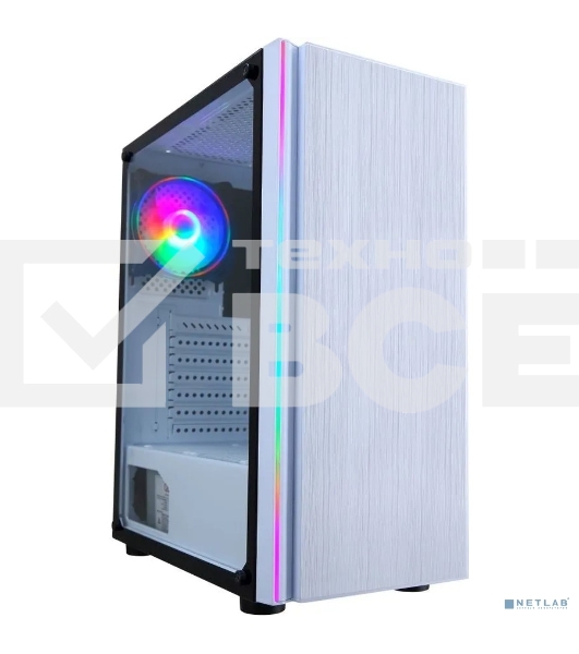 Компьютерный корпус AeroCool/Formula CL-3302W RGb белый без БП ATX 2xUSB 2.0 1xUSB 3.0 audio bott PSU