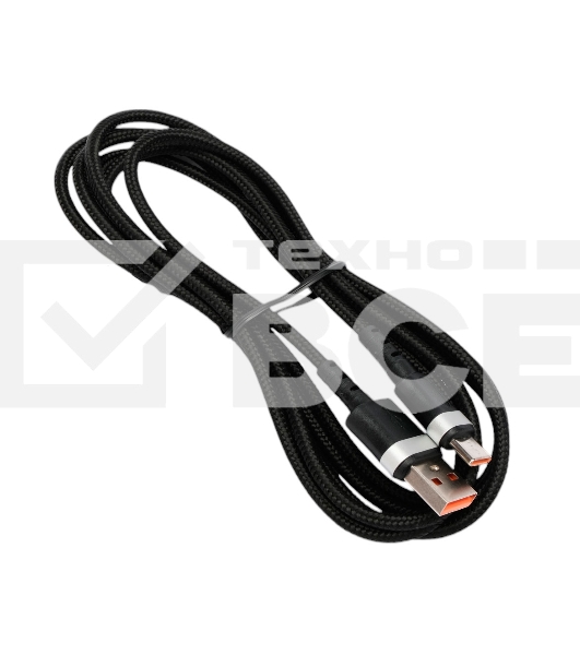 Кабель USB2.0 Cablexpert CCP-USB2-AMCM-66W-1.8M, AM/Type-C, 6A, 66Вт, QC3.0, оплетка, медь, 1.8м, черный, пакет