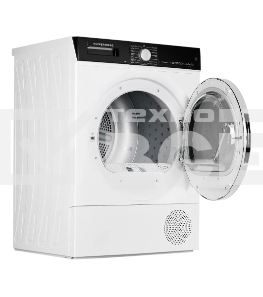 Сушильная машина Kuppersberg DM 560 W белый, 8 кг, сушка - конденсационная, программ - 15, 59.5 x 84.5 x 56.6 см