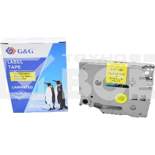 Картридж ленточный G&G GG-TZEFX631 черный на желтом 12x8 для Brother 1010/1260VP/1830VP/9700PC