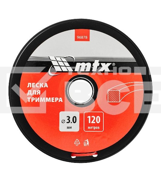 Леска для триммера квадрат 3,0 мм х 120 м, на катушке MTX