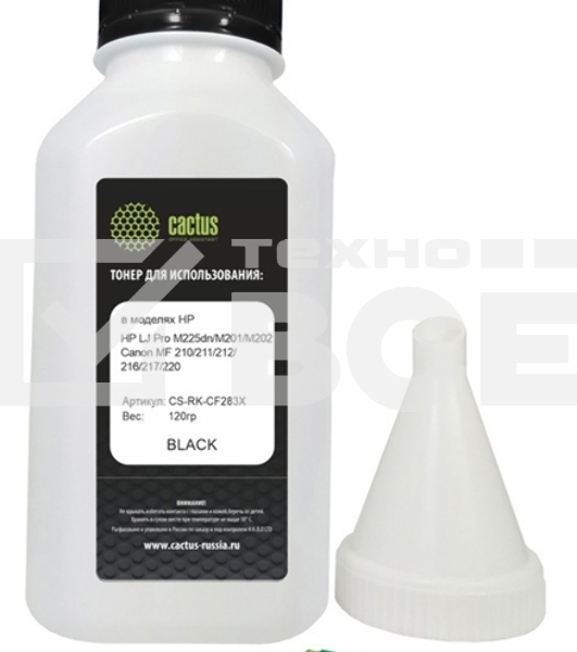 Тонер Cactus CS-RK-CF283X черный туба 120гр. (в компл.:чип) для принтера HP LJ Pro M225dn/M201/M202 Canon MF 210/211/212/216/217/220
