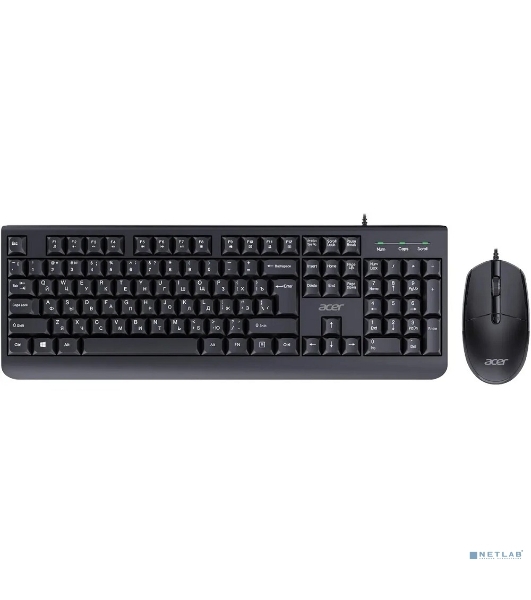 Комплект клавиатура+мышь Acer OCC400 проводной, USB, 2000 DPI, черный