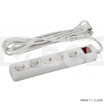 УдлинительЭРА Б0028383 U-5es-5m-3х1 с заземлением с выключателем 5 гнезд 5 м полипропилен, 3х1 мм2, фото 1