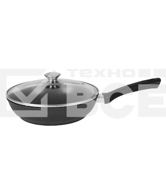 Сковорода Kukmara С269а 260/60-м с ручкой, со стекл.крышкой (с ут. дном) АП